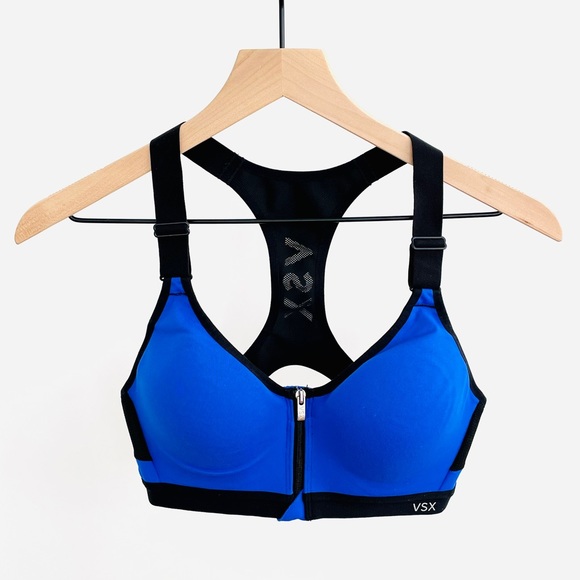 Victoria's Secret Other - VICTORIA’S SECRET Racerback Blue Zipper Sports Bra